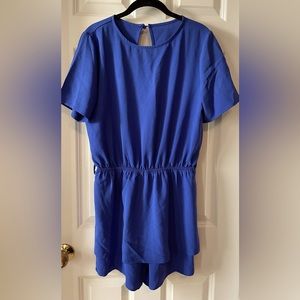 NWOT Women’s Blue Short Sleeve Romper, Medium